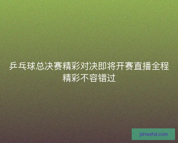 乒乓球总决赛精彩对决即将开赛直播全程精彩不容错过
