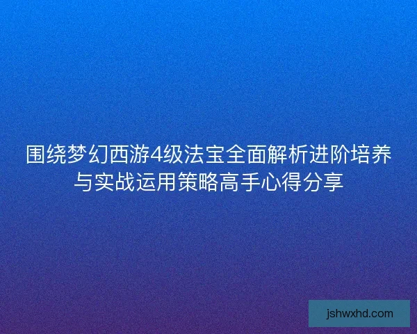 围绕梦幻西游4级法宝全面解析进阶培养与实战运用策略高手心得分享