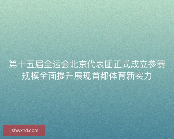 第十五届全运会北京代表团正式成立参赛规模全面提升展现首都体育新实力
